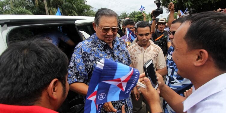 Ketua Majelis Tinggi Partai Demokrat Susilo Bambang Yudhoyono SBY saat berkunjung ke Riau beberapa waktu lalu