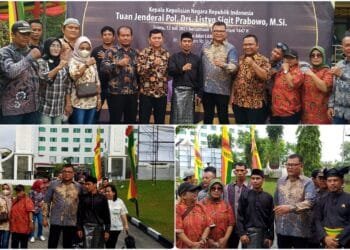 Pengurus PROJO DPD Riau menghadiri prosesi pemberian gelar adat kehormatan kepada Kapolri Jenderal Listyo Sigit Prabowo di Gedung Lembaga Adat Melayu (LAM) Riau, Pekanbaru.