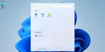 Ilustrasi menampilkan layar monitor dengan tampilan antarmuka baru Windows 11