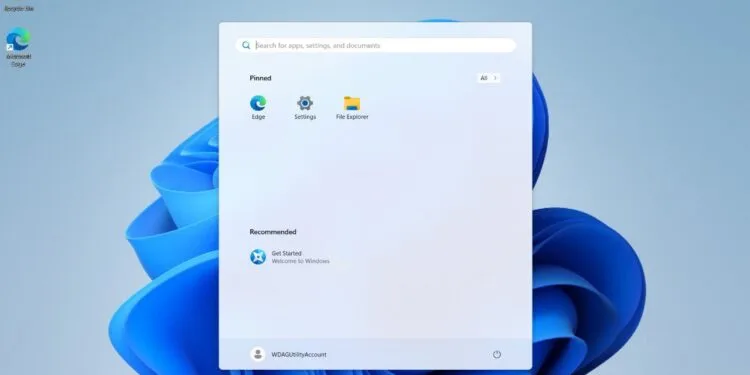 Ilustrasi menampilkan layar monitor dengan tampilan antarmuka baru Windows 11