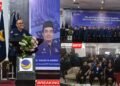 Kolase foto suasana Pelantikan Dewan Pimpinan Daerah DPD Partai Nasdem Kota Palembang periode 2025 2029 di Hotel Swarna Dwipa Sabtu 3082025 Ali Subri kiri atas resmi dilantik sebagai ketua didampingi jajaran pengurus baru kanan atas