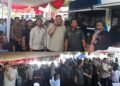 Kolase foto suasana kegiatan Bazar UMKM dan layanan masyarakat gratis di Cileungsi yang dihadiri oleh Bupati Bogor Rudy Susmanto dan Wakil Bupati Bogor Ade Ruhandi