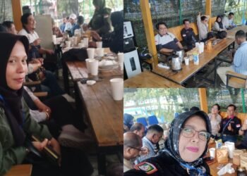 Suasana keakraban dalam acara coffee morning yang digelar KPPBC TMP B Dumai bersama para jurnalis dan awak media lokal pada Rabu (27/8/2025).