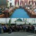 Suasana Rapat Dengar Pendapat RDP lintas komisi di DPRD Dumai yang membahas sengketa lahan Jalan Sudirman Bawah Warga yang tergabung dalam Forum Perjuangan Tanah Sudirman berfoto bersama di luar gedung DPRD