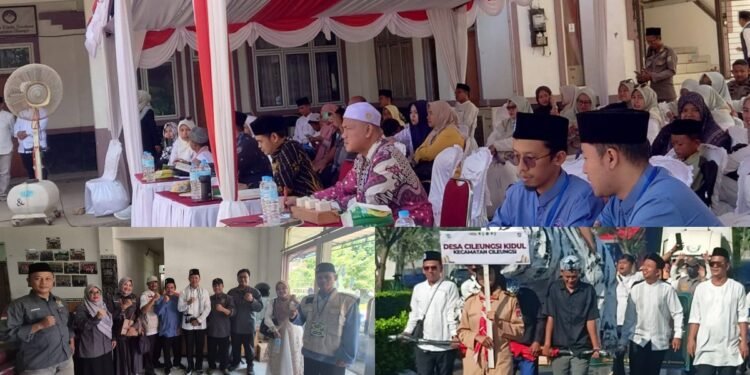 Kolase foto kegiatan Musabaqah Tilawatil Quran MTQ ke 47 Tingkat Kecamatan Cileungsi yang menampilkan suasana acara para pejabat yang hadir serta peserta pawai Taaruf