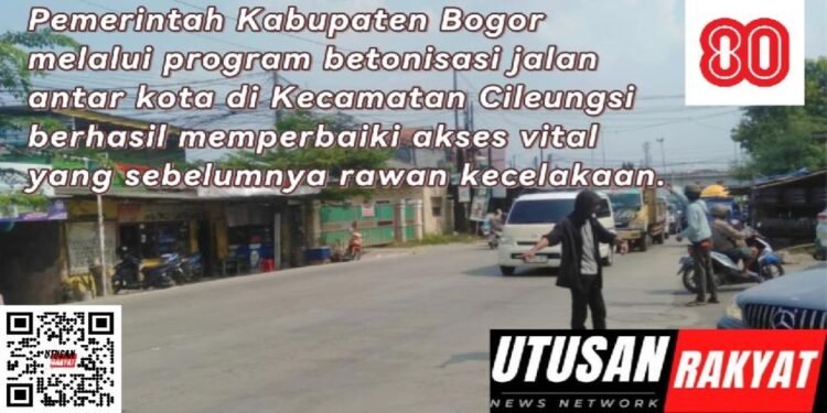 Program Bupati Bogor Bapak Rudy Susmanto SSi tentang betonisasi jalan antar Kota Bogor dan Bekasi yang berlokasi di Kecamatan Cileungsi