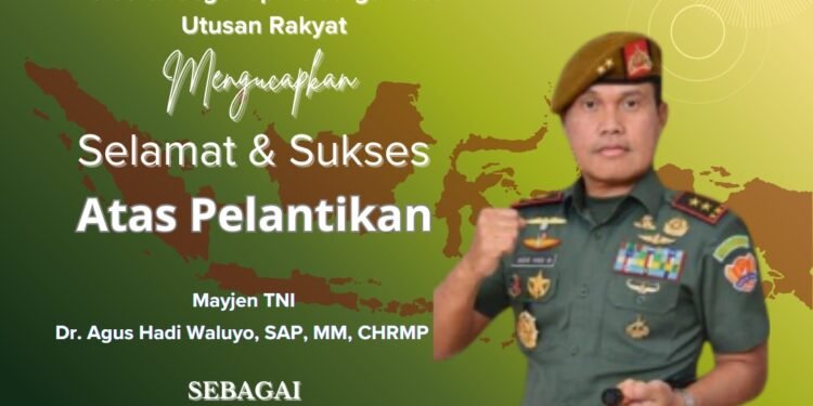 Ucapan selamat dan sukses dari Utusan Rakyat kepada Mayor Jenderal TNI Dr Agus Hadi Waluyo atas pelantikannya sebagai Pangdam XIXTuanku Tambusai Foto Dok Utusan Rakyat News Network
