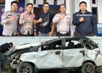 Musibah Kendaraan Sepanjang Jalan Lintas Sipirok – Tarutung, Unit Gakkum Satlantas Polres Tapanuli Utara Siap Layani 24 Jam