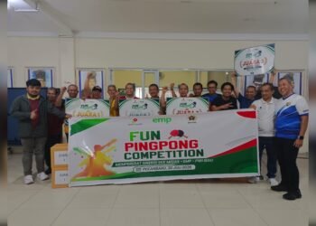 Meriah dan Sportif, Laga Persahabatan Tenis Meja PWI Riau
