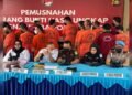 Tegas Berantas Narkoba, Polda Sumsel Musnahkan Barang Bukti Bernilai Hampir Rp8 Miliar