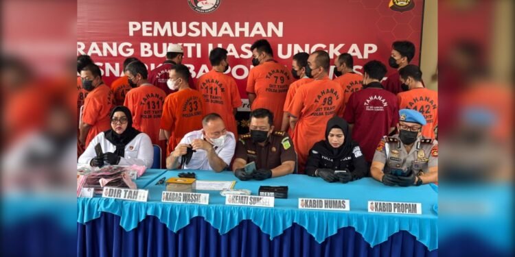 Tegas Berantas Narkoba, Polda Sumsel Musnahkan Barang Bukti Bernilai Hampir Rp8 Miliar