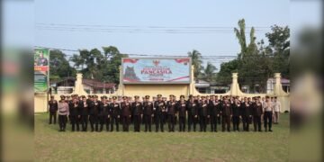 Pancasila Sebagai Kompas Pengabdian — Kapolres Kampar Pimpin Upacara Kesaktian Pancasila